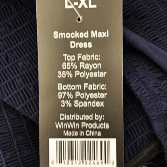 Lildy Navy Floral Smocked Maxi Dress NWT L/XL Boho Cottagecore Garden Party - Picture 8 of 10